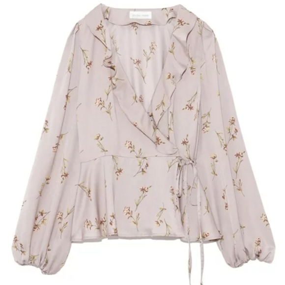 Snidel Floral Wrap Blouse Sz S - Picture 1 of 4